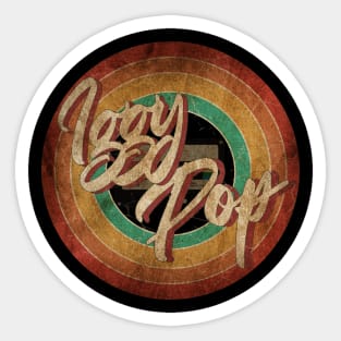 Iggy Pop Vintage Circle Art Sticker